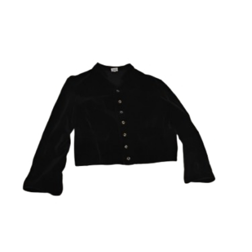 CP Shades Women's Velvet Black Buttoned Shacket Jacket Sz S